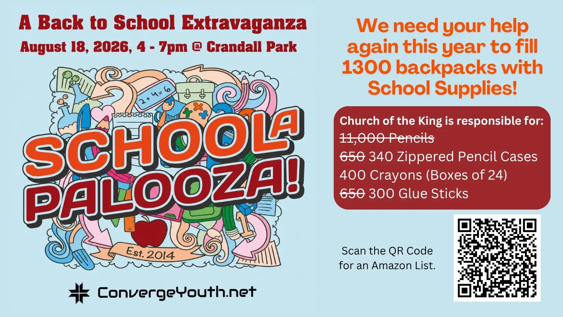 Schoolapalooza August 18th 2026