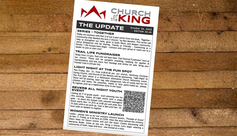 A change is coming to our  weekly Update